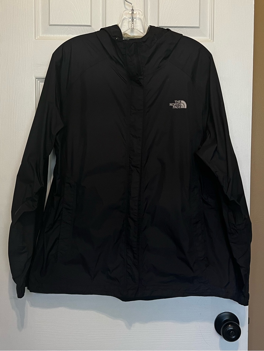 The North Face Black Hooded Rain Jacket Size XL. Used